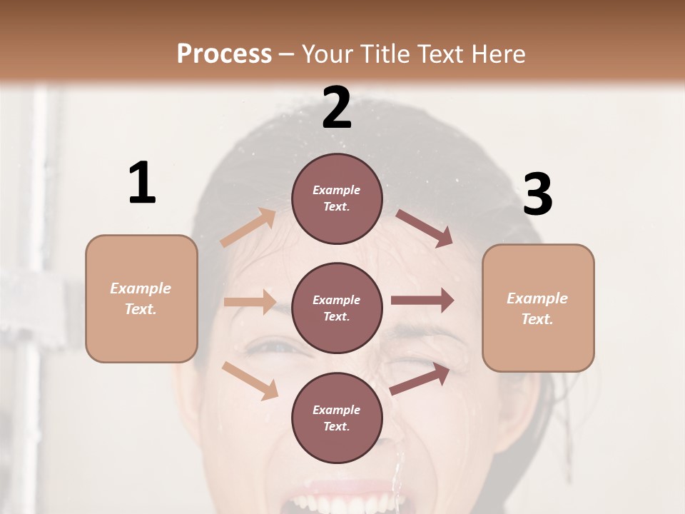 A Woman Taking A Shower With Her Mouth Open PowerPoint Template