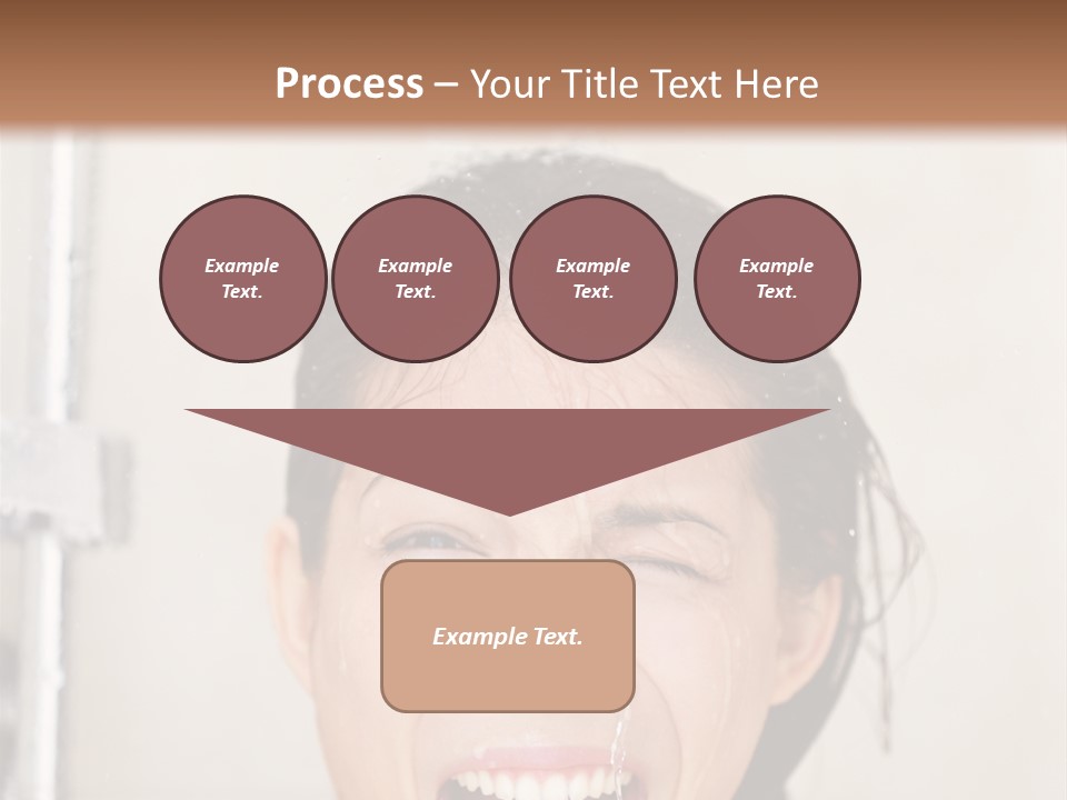 A Woman Taking A Shower With Her Mouth Open PowerPoint Template