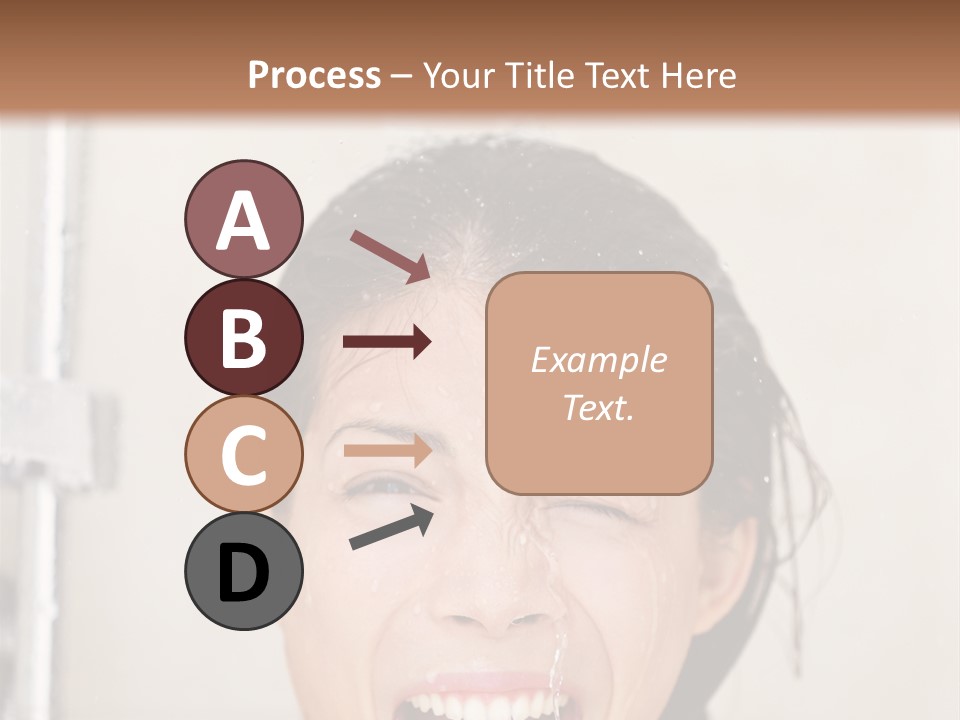 A Woman Taking A Shower With Her Mouth Open PowerPoint Template