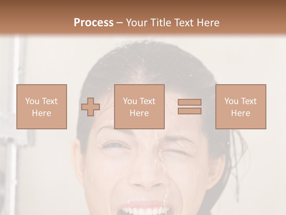 A Woman Taking A Shower With Her Mouth Open PowerPoint Template