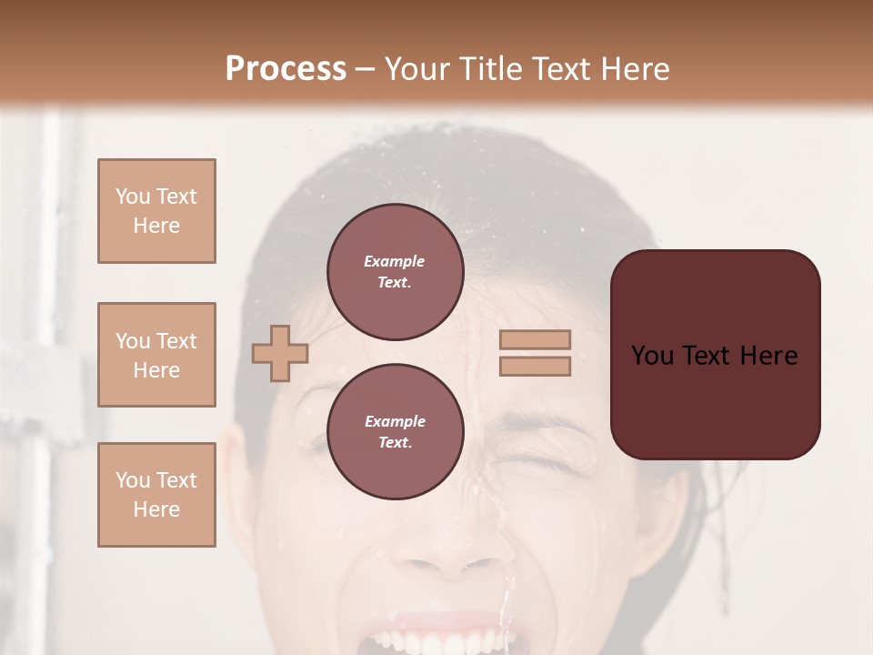 A Woman Taking A Shower With Her Mouth Open PowerPoint Template
