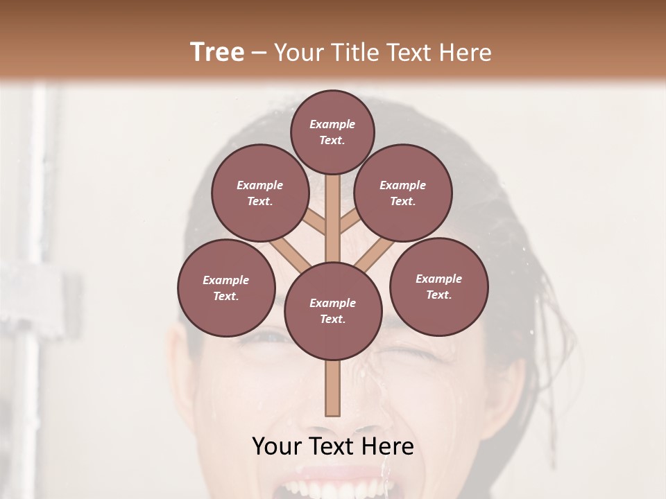 A Woman Taking A Shower With Her Mouth Open PowerPoint Template