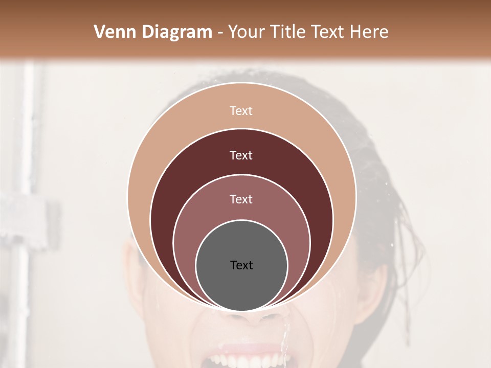 A Woman Taking A Shower With Her Mouth Open PowerPoint Template