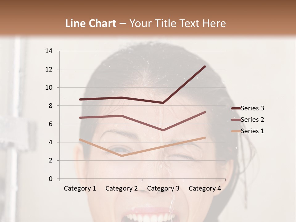 A Woman Taking A Shower With Her Mouth Open PowerPoint Template