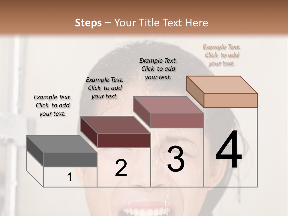 A Woman Taking A Shower With Her Mouth Open PowerPoint Template