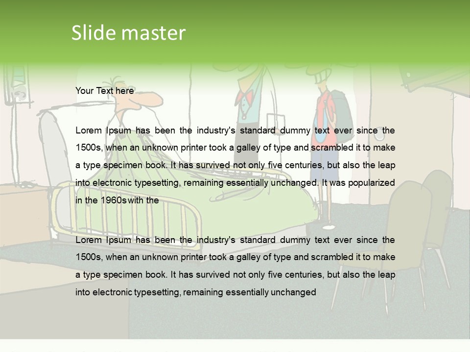 A Cartoon Of A Hospital Room With A Nurse And A Patient PowerPoint Template