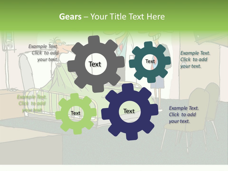 A Cartoon Of A Hospital Room With A Nurse And A Patient PowerPoint Template