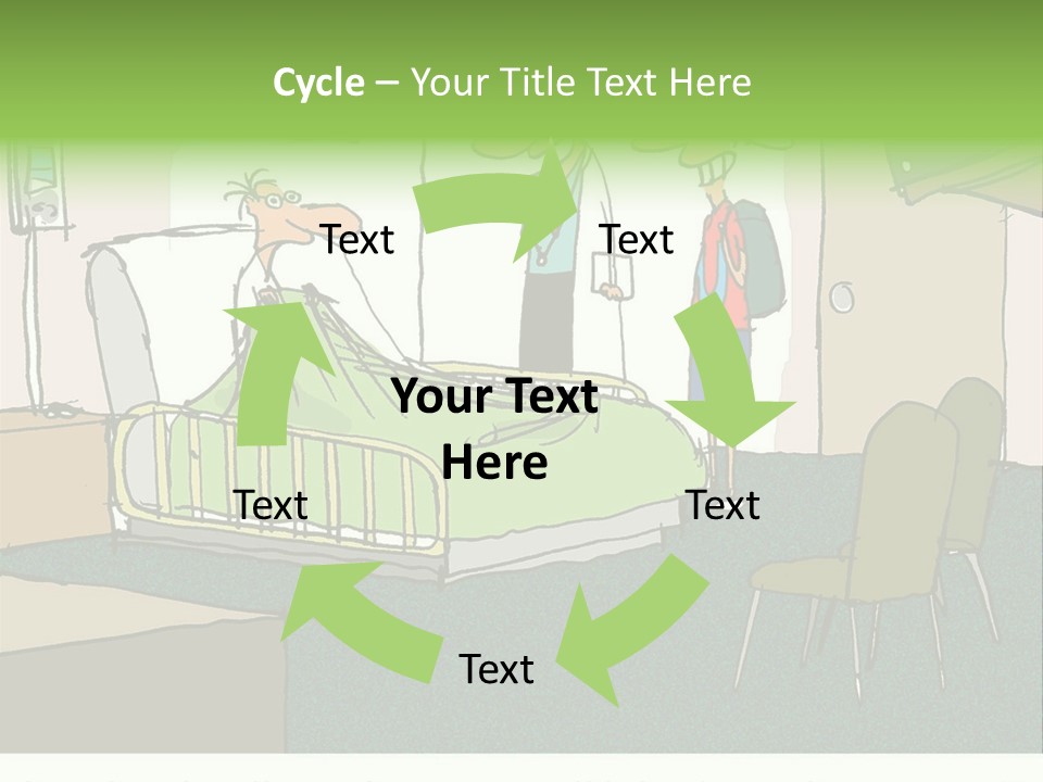 A Cartoon Of A Hospital Room With A Nurse And A Patient PowerPoint Template