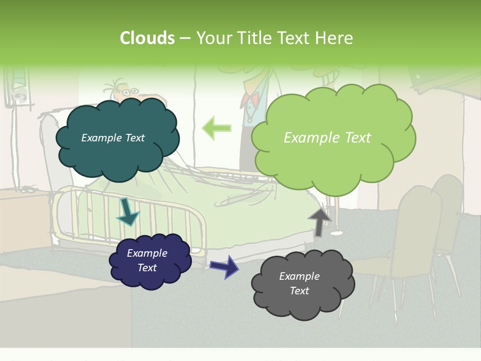 A Cartoon Of A Hospital Room With A Nurse And A Patient PowerPoint Template