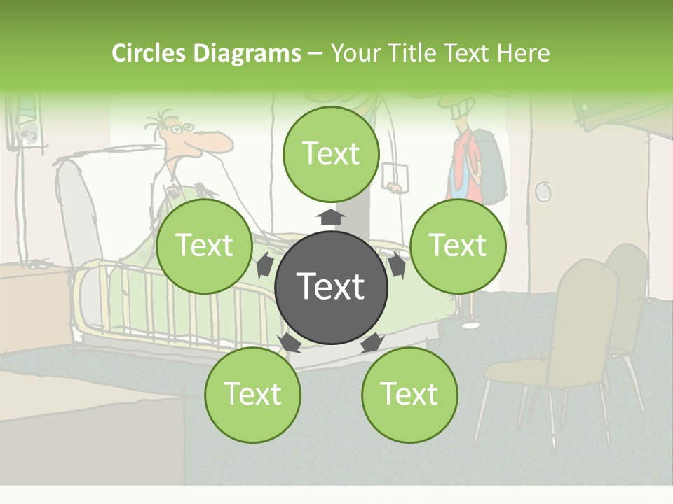 A Cartoon Of A Hospital Room With A Nurse And A Patient PowerPoint Template