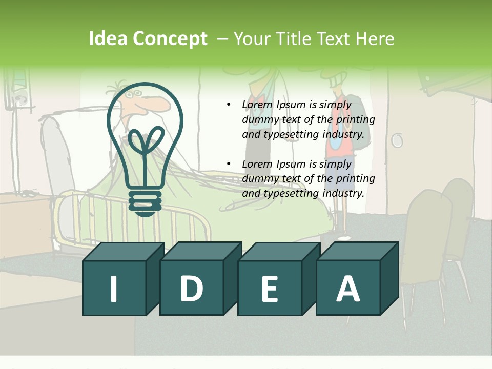 A Cartoon Of A Hospital Room With A Nurse And A Patient PowerPoint Template