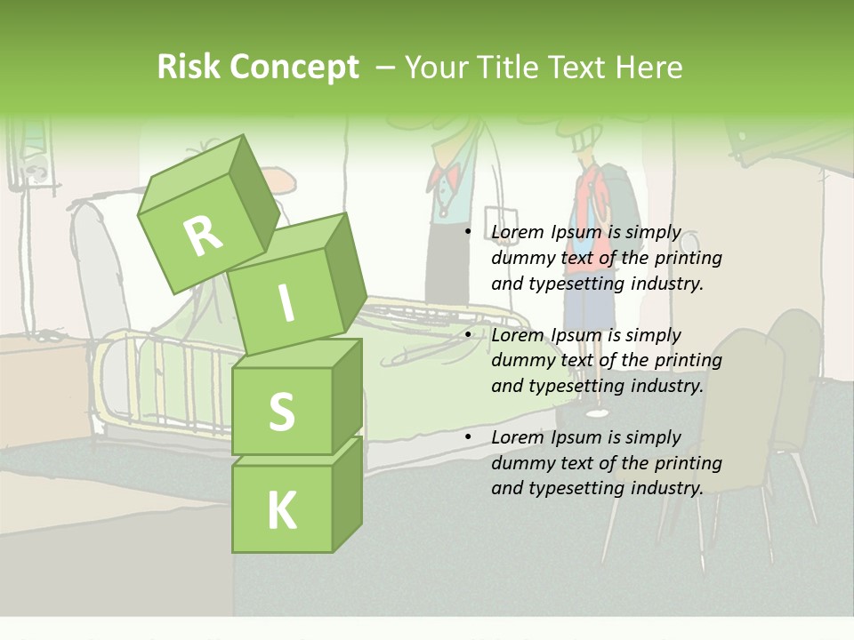 A Cartoon Of A Hospital Room With A Nurse And A Patient PowerPoint Template