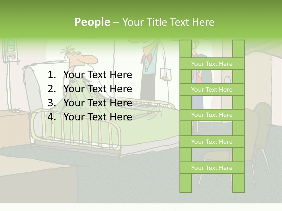 A Cartoon Of A Hospital Room With A Nurse And A Patient PowerPoint Template