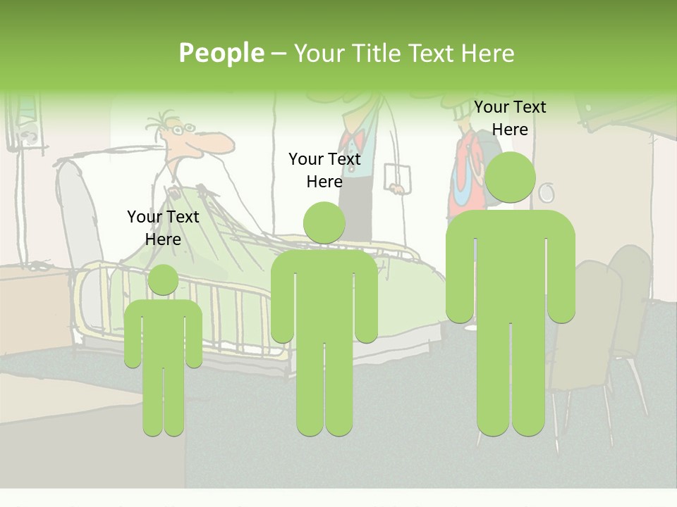 A Cartoon Of A Hospital Room With A Nurse And A Patient PowerPoint Template