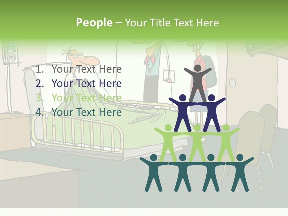 A Cartoon Of A Hospital Room With A Nurse And A Patient PowerPoint Template