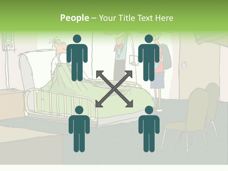 A Cartoon Of A Hospital Room With A Nurse And A Patient PowerPoint Template