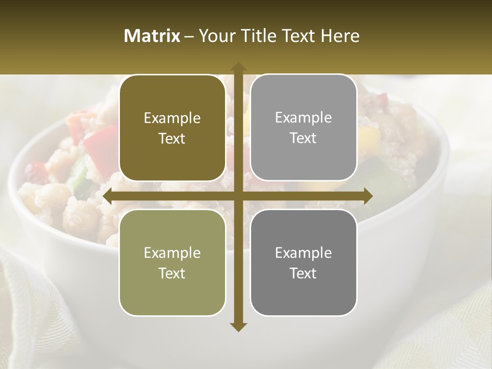 A White Bowl Filled With Rice And Veggies PowerPoint Template
