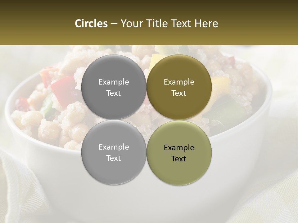 A White Bowl Filled With Rice And Veggies PowerPoint Template