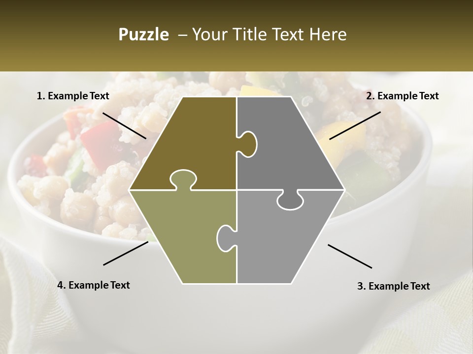 A White Bowl Filled With Rice And Veggies PowerPoint Template