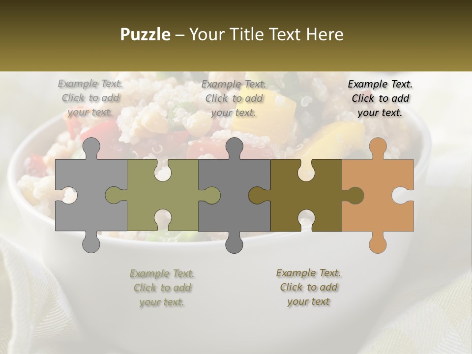 A White Bowl Filled With Rice And Veggies PowerPoint Template