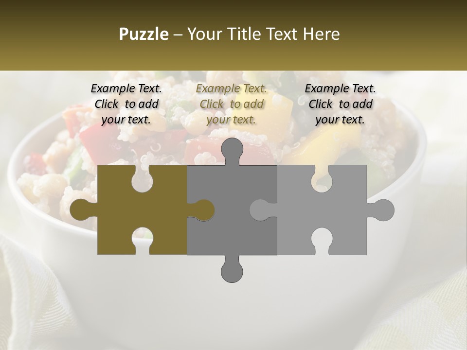 A White Bowl Filled With Rice And Veggies PowerPoint Template