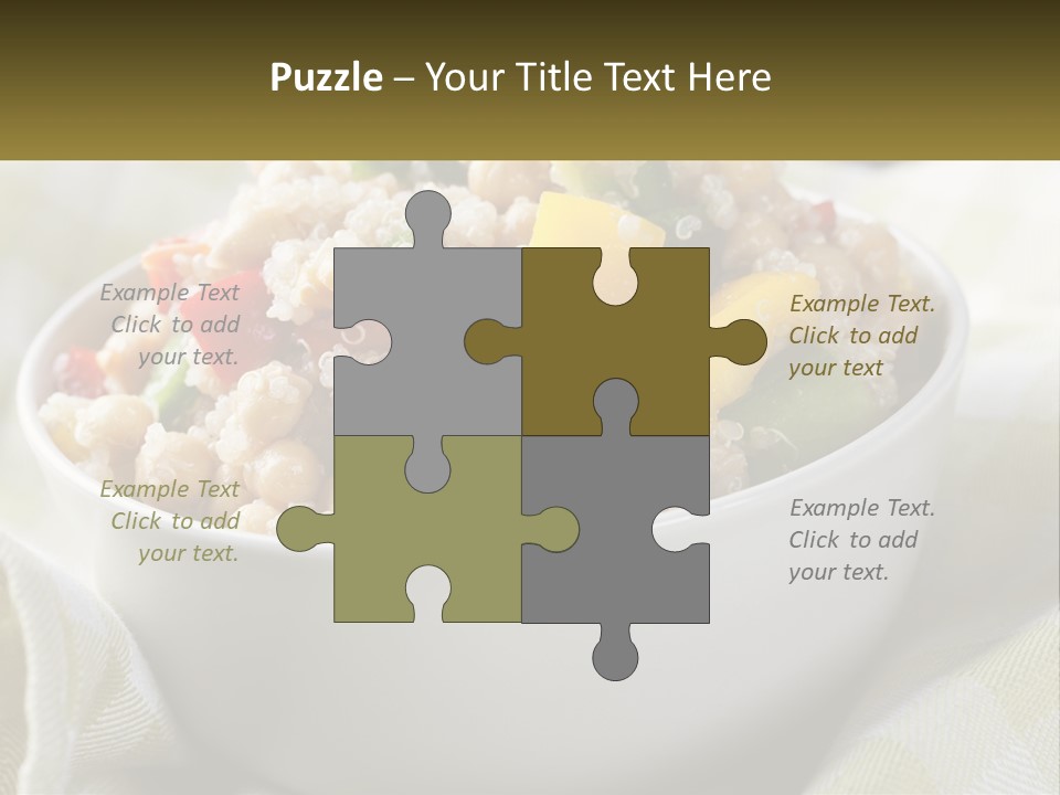 A White Bowl Filled With Rice And Veggies PowerPoint Template