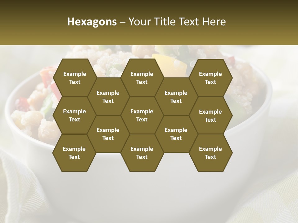 A White Bowl Filled With Rice And Veggies PowerPoint Template