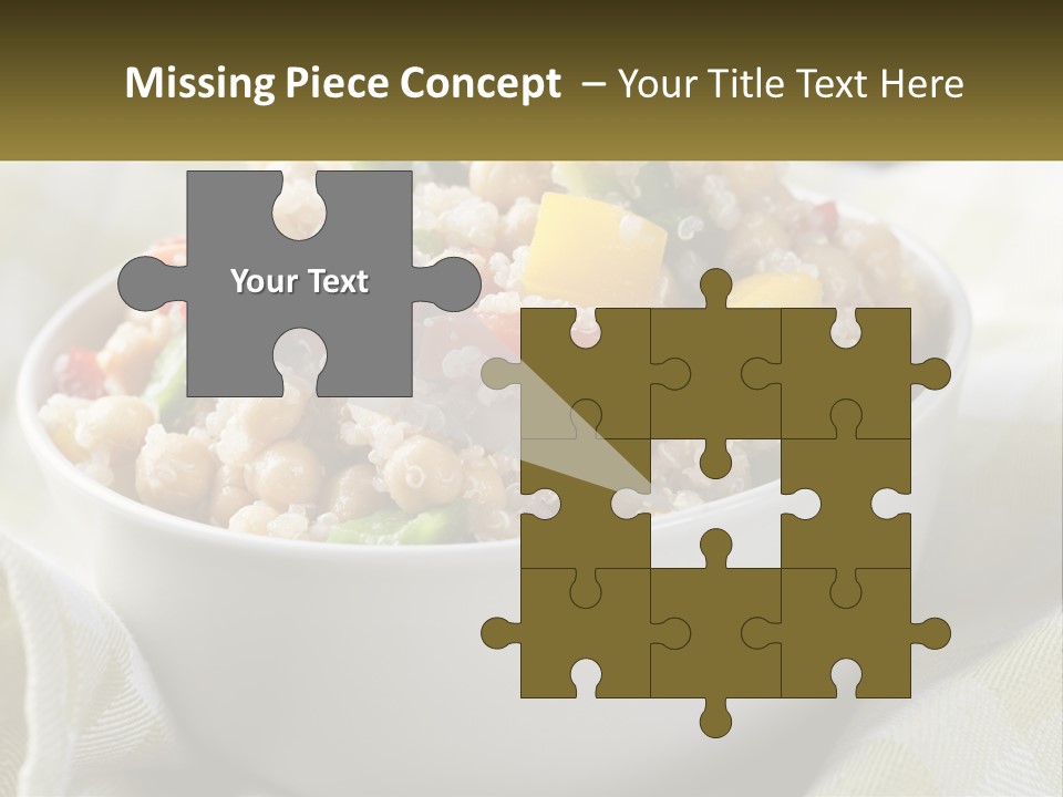 A White Bowl Filled With Rice And Veggies PowerPoint Template