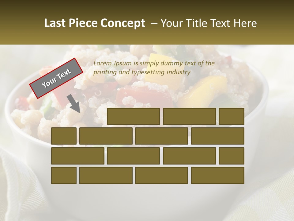 A White Bowl Filled With Rice And Veggies PowerPoint Template