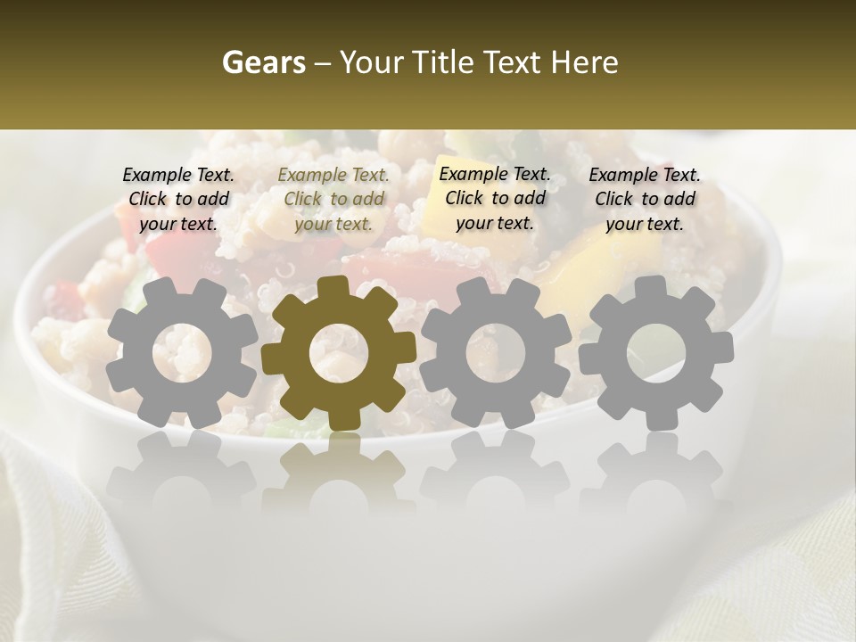 A White Bowl Filled With Rice And Veggies PowerPoint Template