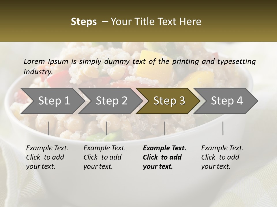 A White Bowl Filled With Rice And Veggies PowerPoint Template