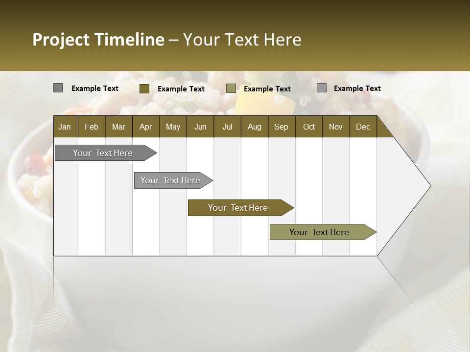 A White Bowl Filled With Rice And Veggies PowerPoint Template