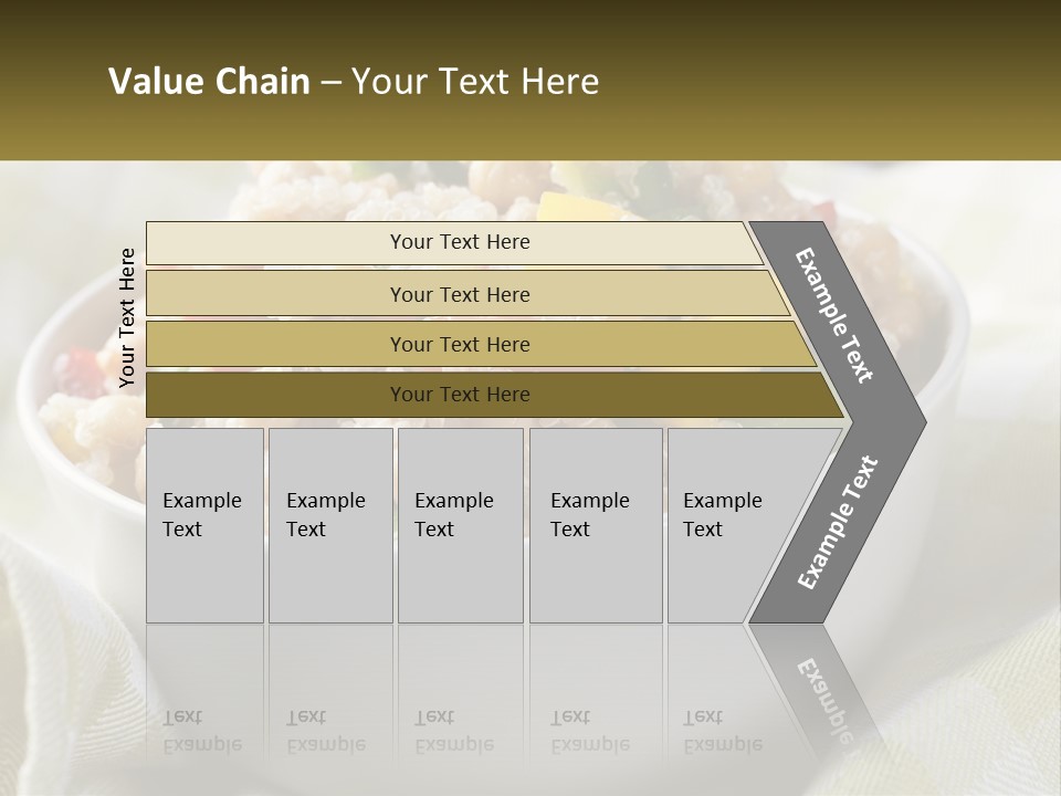 A White Bowl Filled With Rice And Veggies PowerPoint Template