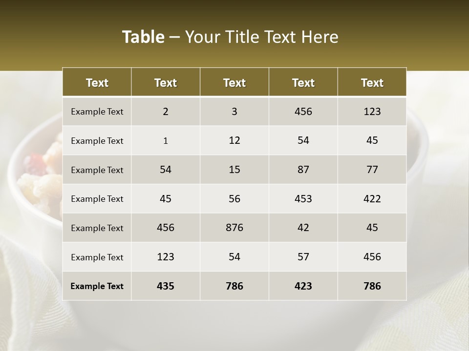 A White Bowl Filled With Rice And Veggies PowerPoint Template