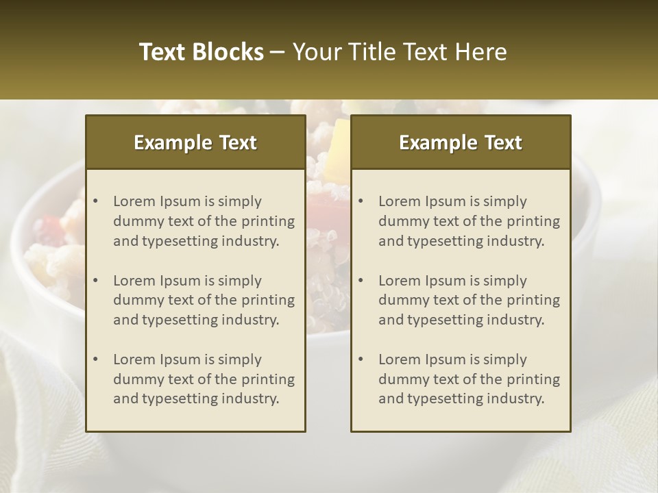 A White Bowl Filled With Rice And Veggies PowerPoint Template