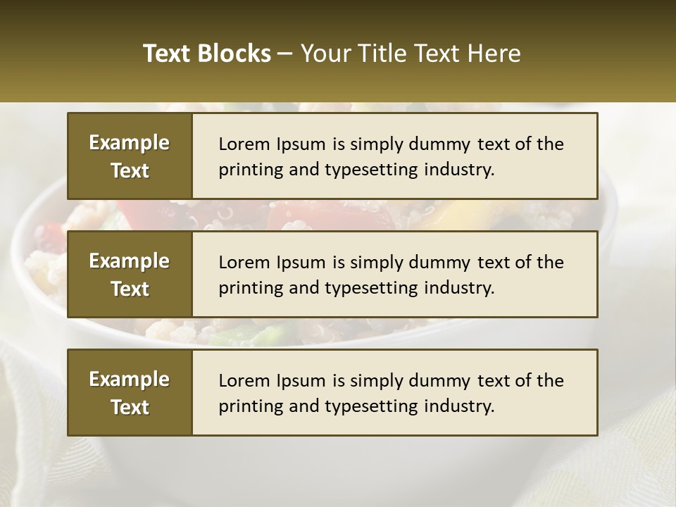 A White Bowl Filled With Rice And Veggies PowerPoint Template
