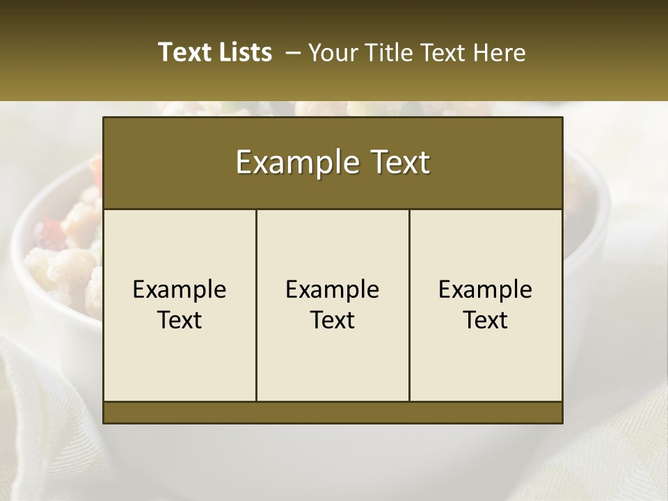 A White Bowl Filled With Rice And Veggies PowerPoint Template