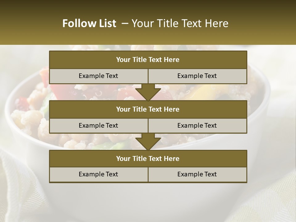 A White Bowl Filled With Rice And Veggies PowerPoint Template