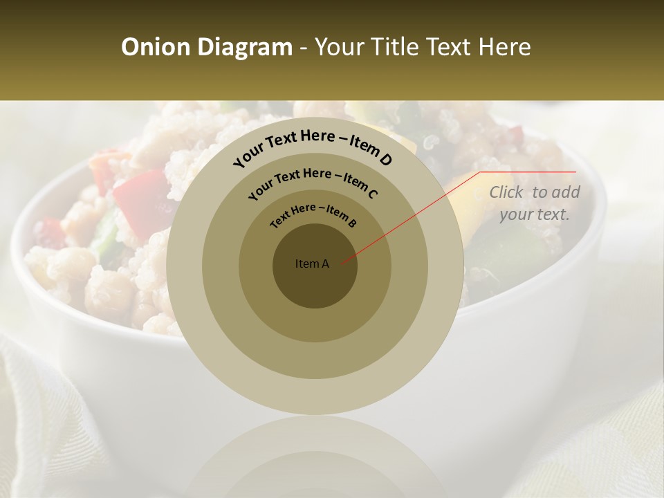 A White Bowl Filled With Rice And Veggies PowerPoint Template