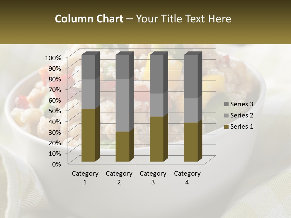 A White Bowl Filled With Rice And Veggies PowerPoint Template