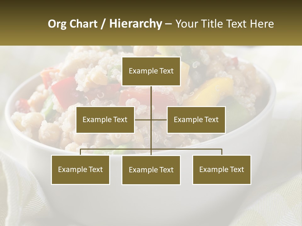 A White Bowl Filled With Rice And Veggies PowerPoint Template