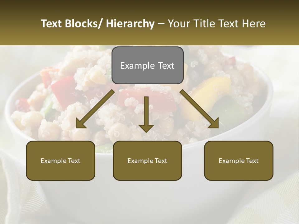 A White Bowl Filled With Rice And Veggies PowerPoint Template