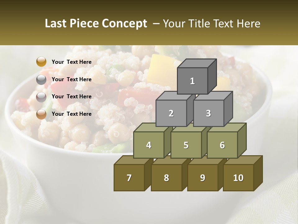 A White Bowl Filled With Rice And Veggies PowerPoint Template