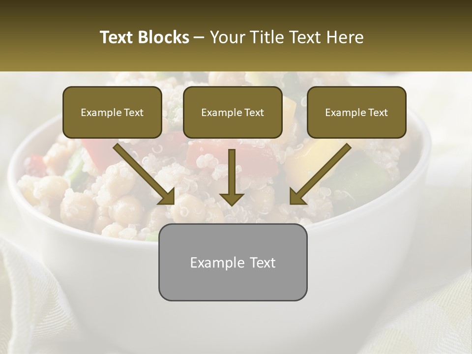 A White Bowl Filled With Rice And Veggies PowerPoint Template
