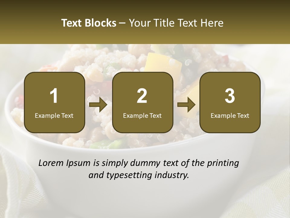 A White Bowl Filled With Rice And Veggies PowerPoint Template