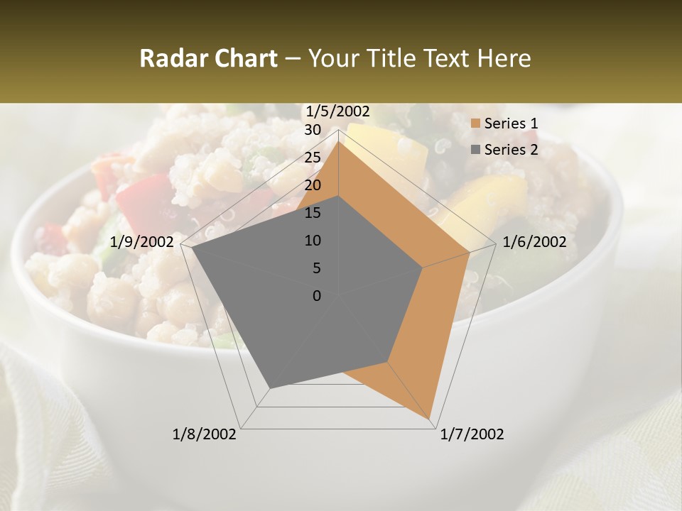 A White Bowl Filled With Rice And Veggies PowerPoint Template