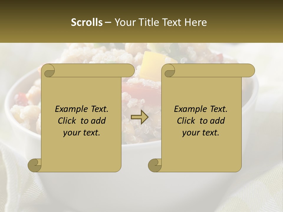 A White Bowl Filled With Rice And Veggies PowerPoint Template