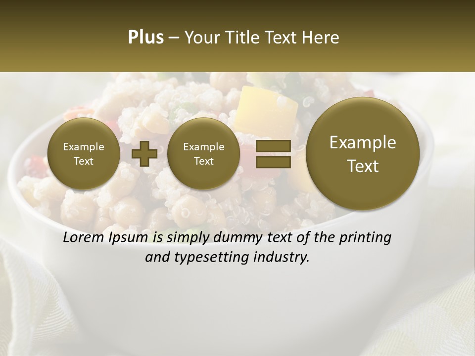 A White Bowl Filled With Rice And Veggies PowerPoint Template