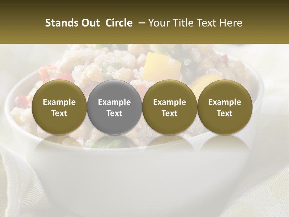 A White Bowl Filled With Rice And Veggies PowerPoint Template