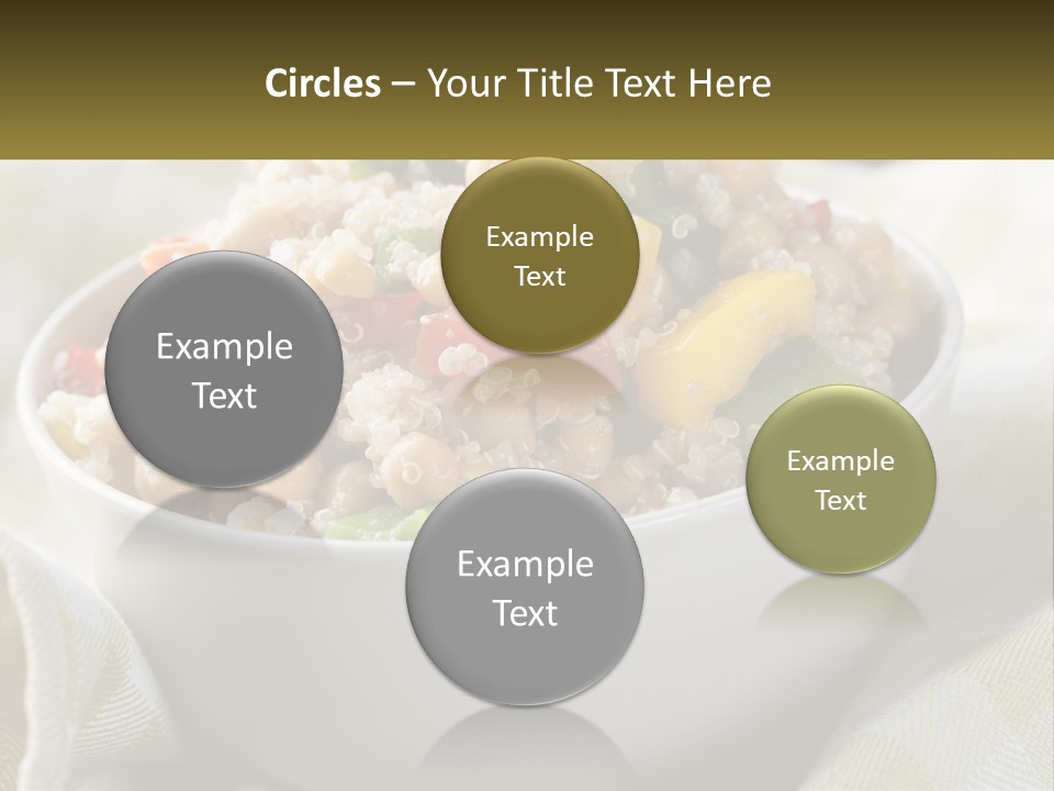 A White Bowl Filled With Rice And Veggies PowerPoint Template